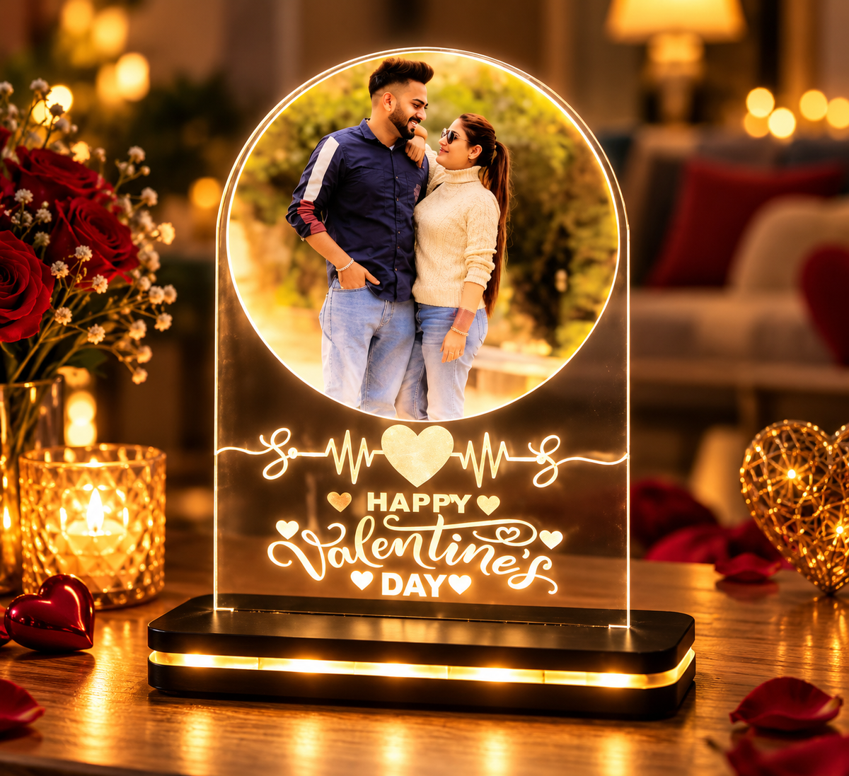 HeartBeat Glow™ – Personalized Valentine’s LED Photo Frame ❤️