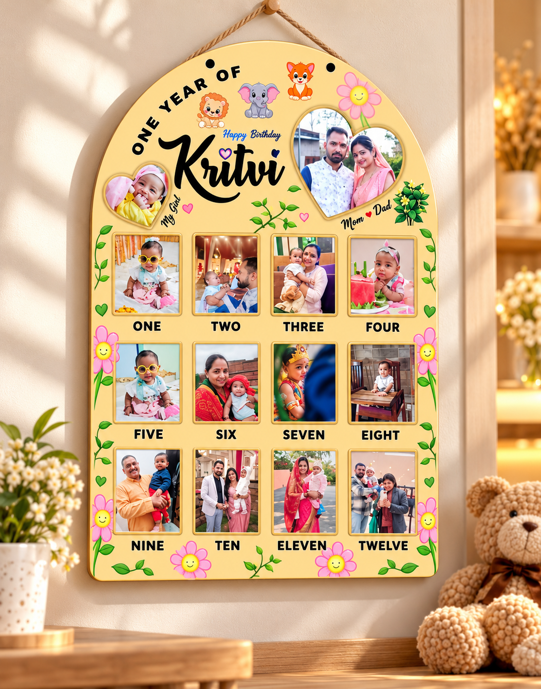 Personalized Baby First Year Memory Frame 🌼