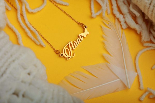 Butterfly Design Candlescript Customized Name Pendant