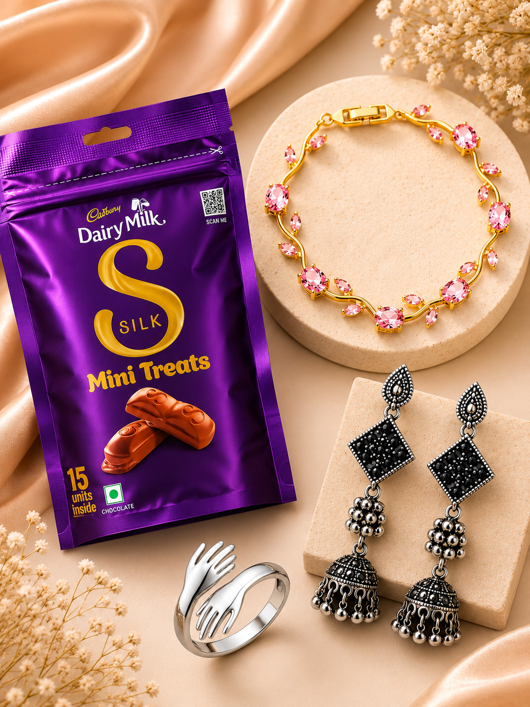 Set of 3 Viral Jewellery + Cadbury Mini Treats