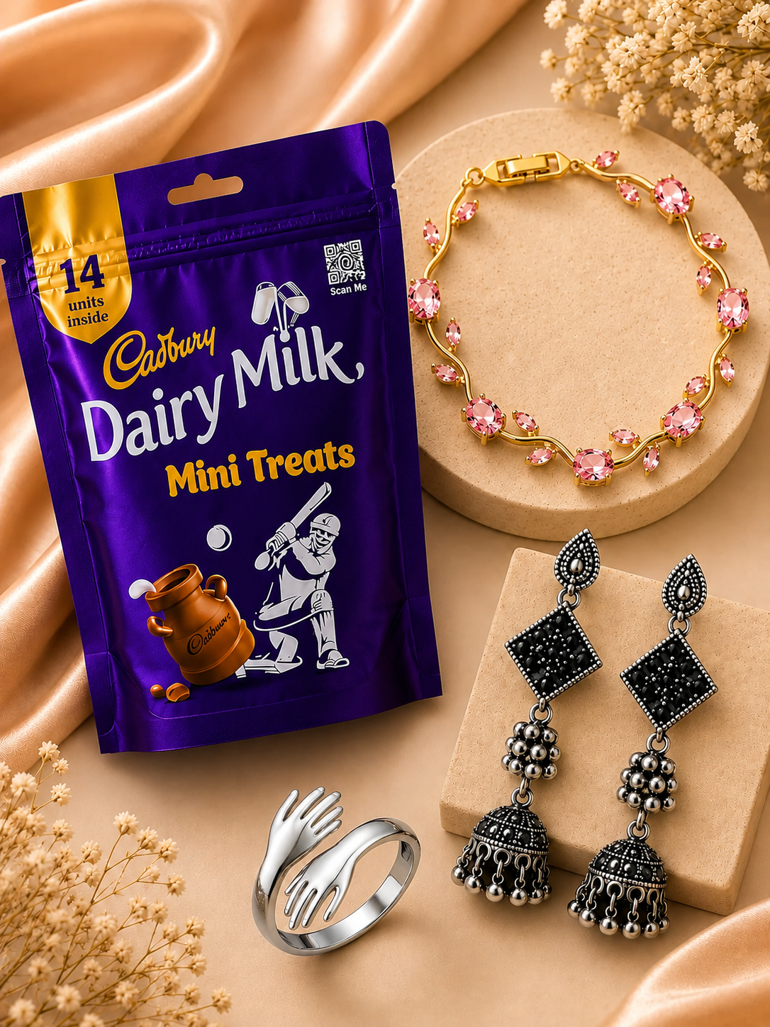 Set of 3 Viral Jewellery + Cadbury Mini Treats