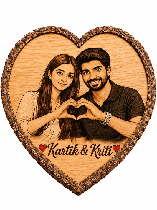 Customized heart wooden slicer