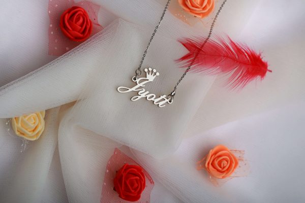 Crown Design Customized Name Pendant