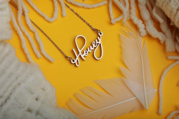 Cursive Curved Design Customized Name Pendant