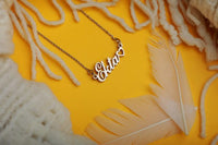 Hollow Heart Design Customized Name Pendant