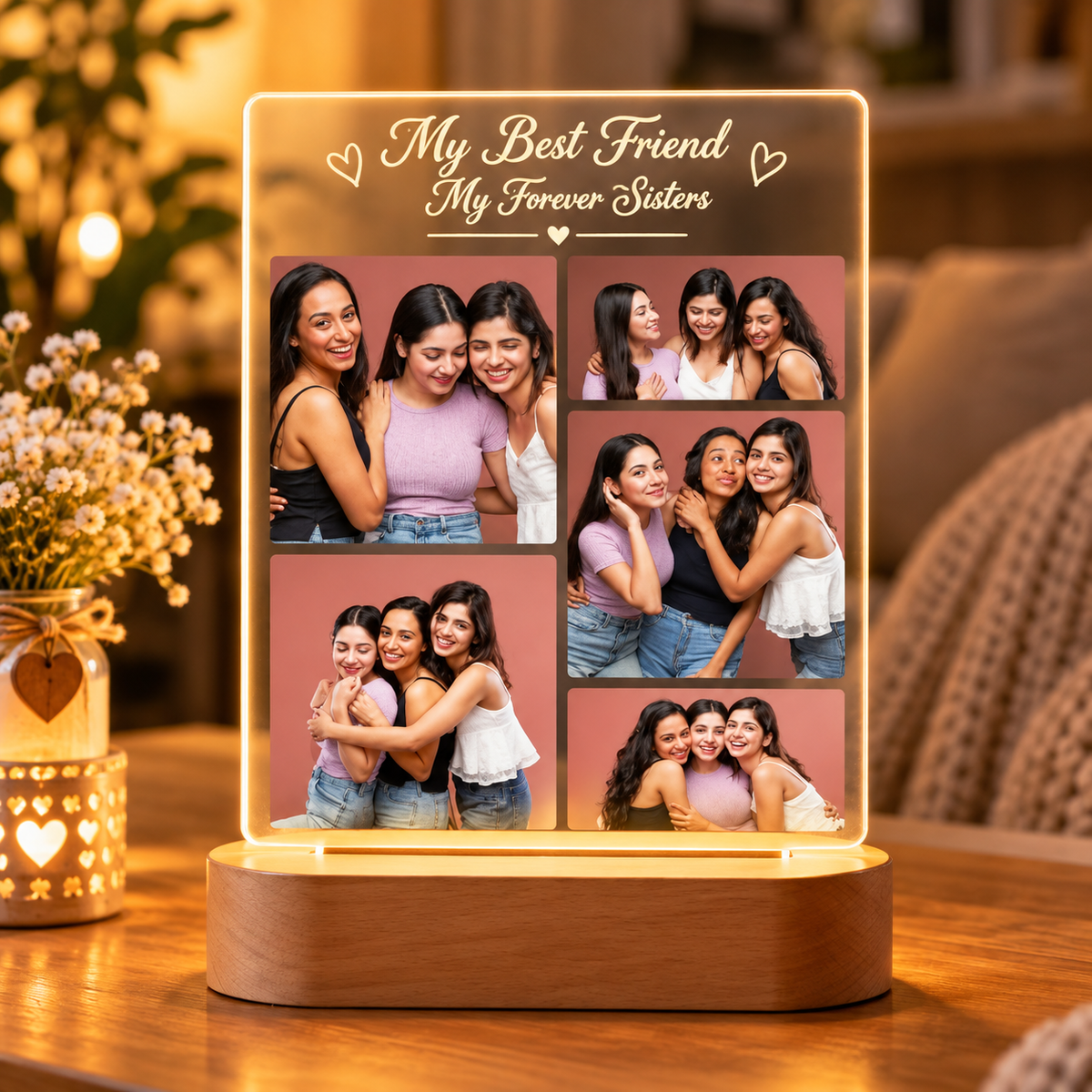BestieGlow™ – Personalized LED Friendship Photo Frame 💗