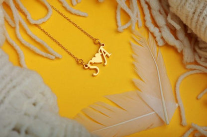 Single Letter Design Customized Couple Name Pendant