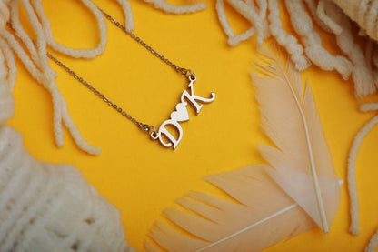 Single Letter Design Customized Couple Name Pendant