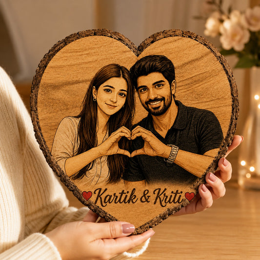 Customized heart wooden slicer