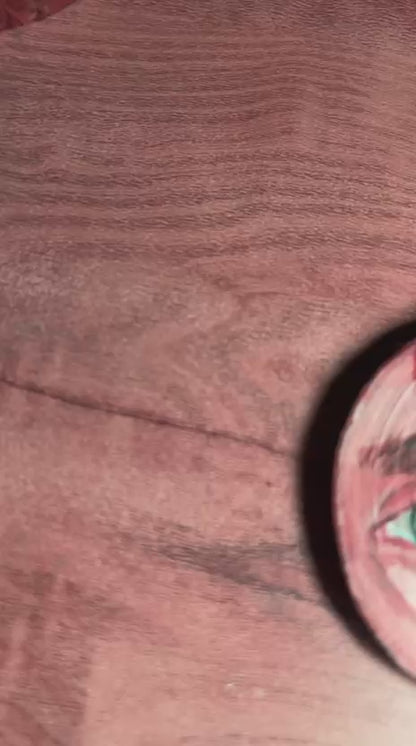 Custom Hand-Painted Portrait on Wood Slice